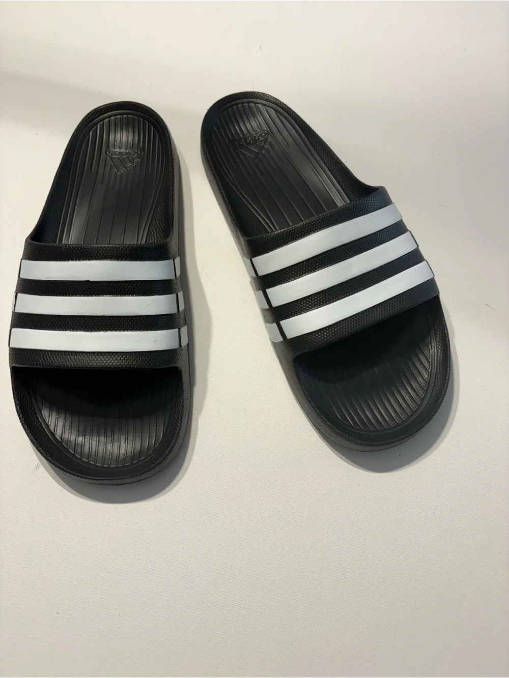 adidas Black and White Slide Sandals